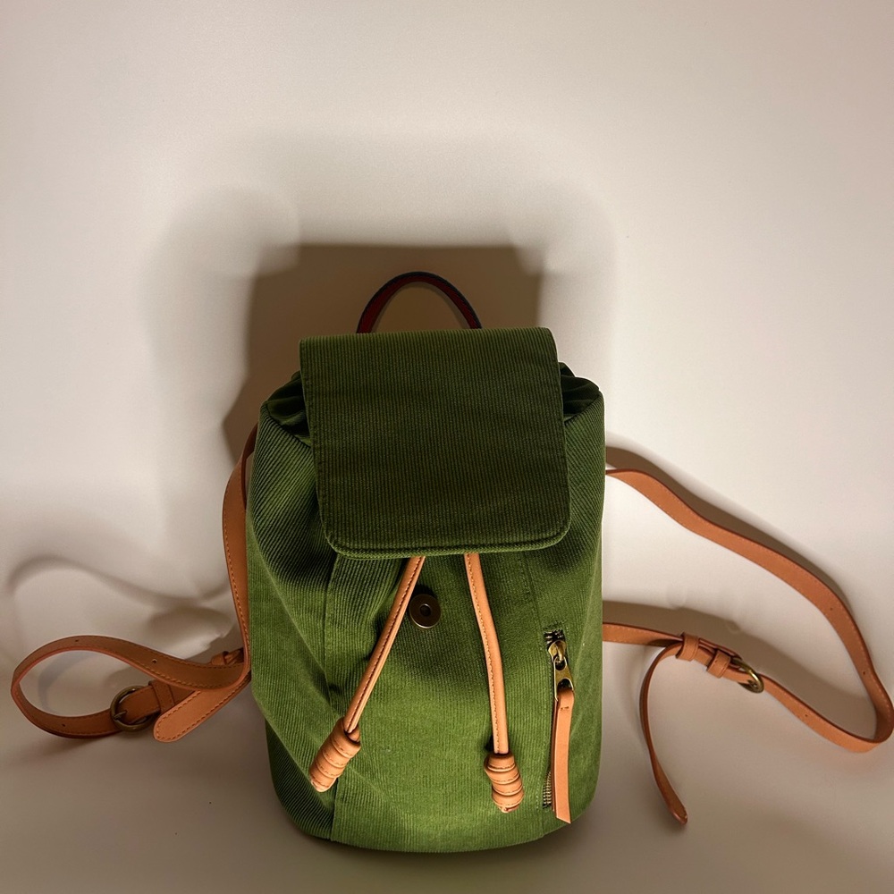 Universal Thread Olive Backpack With Tan Straps - image 2